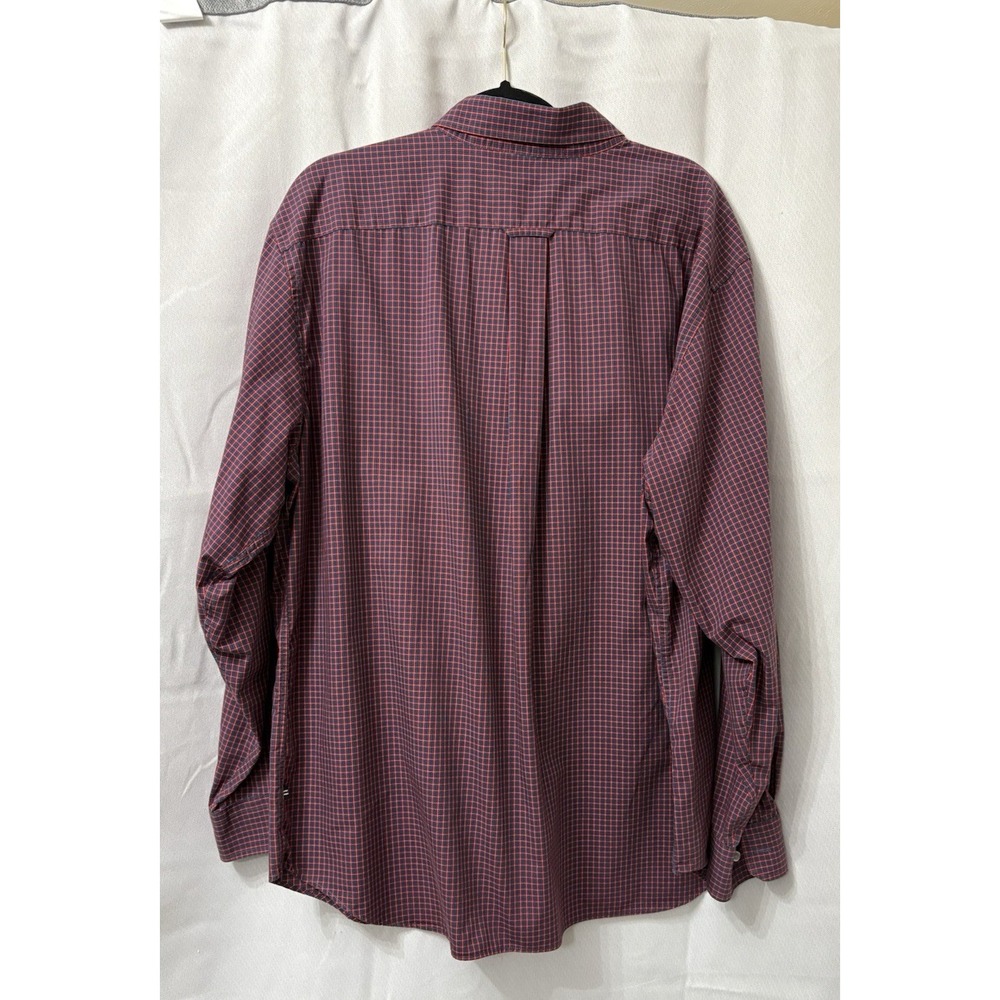 Nautiica‎ Mens Long Sleeve Shirt Maroon and Blue Check Size 2XL - Picture 2 of 7